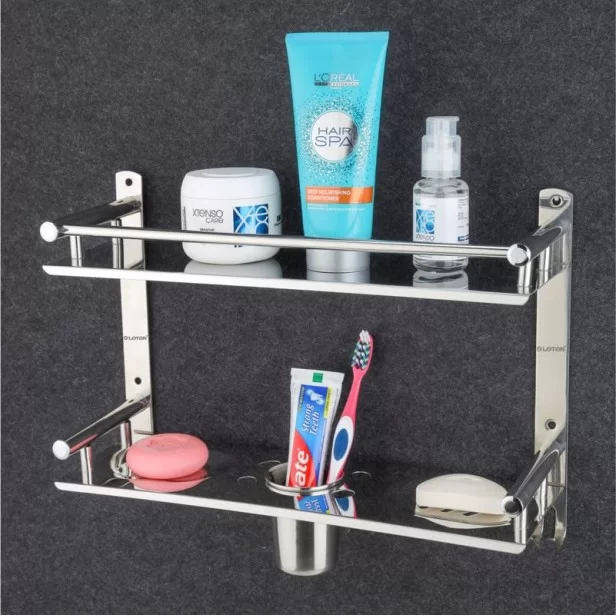 16 x 5 Inch 5 In 1 Bathroom Shelf Tumbler Holder