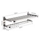 Ferio Stainless Steel Folding Towel Rack for Bathroom Accessories Towel Holder Stand for Bath Room ( 24 Inch (2 Feet ) Chrome Finish- Pack Of - 1