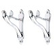 Ferio Heavy Zinc Alloy Curtain Bracket Set And Curtain Holder Stand For Door And Window Curtain Holders and Rod Support Fittings Home Decor Chrome Finish Set Of 1 (Pack Of 2 Pic)