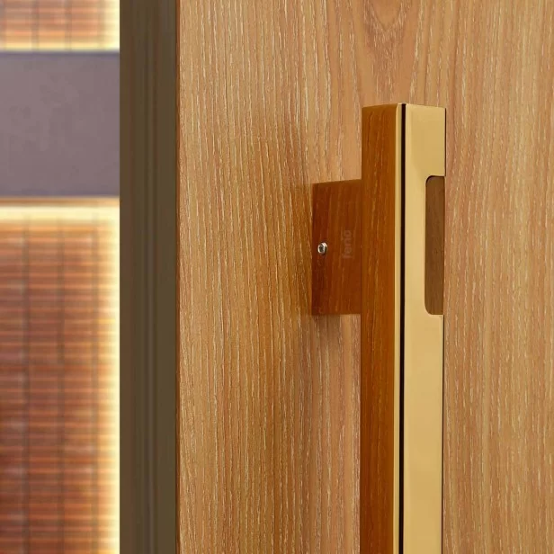 Natural Wood And Aluminum 200 MM Premium Main Door Handle