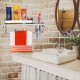 Ferio 3 in 1 Stainless Steel Multipurpose Bathroom Shelf / Shelves/Towel Bar | Napkin Holder | Thumber Holder | Rack Bathroom Accessories for Home Chrome Finish (15*5 Inches) - Pack of 1 (Silver)