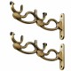 Ferio Double Curtain Holder and Brackets Zinc Alloy for Door and Window for 1 Inch Rod Size For Home Décor Brass Finish (Pack of 2)
