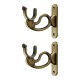 Ferio Zinc Curtin Brackets/Holders for Door and Window 1 Inch Rod Pocket Size Brass Antique Set of 1 (Pack of 2) for Home Decor