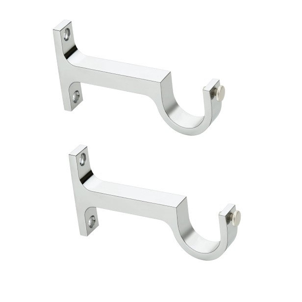 Arena Best Range Collection Chrome Finish Aluminium Curtain Bracket Support Door and Window Fitting Hardware( Pack of 2 Pcs)
