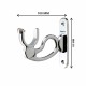 Ferio Heavy Zinc Alloy Curtin Bracket And Holders Set for Door and Window 1 Inch Rod Size Curtain Bracket Parda Holder with Support Chrome Finish Set of 1 (Pack of 2) for Home Decor