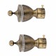 Ferio Curtain Bracket Finials Aluminum And Diamond For Door And Window Fitting For 1 Inch Rod Pocket Size Curtain Brackets/Holders For Home Décor Brass Antique Finish (Pack Of 2)