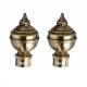 Ferio Stainless Steel Curtain Finials For Door and window Accessories For Home Decor Brass Antique Finish Parda Holder Fitting ( Set Of 2 Pic ) Without Curtain Brackets