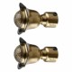 Ferio Aluminum Curtain Holder Brackets for Curtain Rod End Decor Finials for Door and Window Rod Pockets Parda Holder Brass Antique ( Pack of 2, Brass )