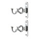 Ferio Zinc Curtin Brackets/Holders Set For Door And Window 1 Inch Rod Size Chrome Finish Parda Holder Set For Home Decor (Pack Of 2)