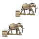 Ferio Curtain Bracket Elephant Design Zinc Alloy For Door And Windows Fitting For 1 Inch Rod Size Only Finials Brass Antique Finish (Pack of 2)