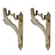 Ferio Double Curtain Rod Brackets Set | Curtain Double Support for 1 Inch Curtain Rod Holders Brass Antique Set of 2 Pic (Pack of 2)