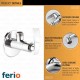 Ferio Fully Brass Angle Valve/Stop Cock Brass Disc Stop Cock for Bathroom Washbasin Taps Faucet Geyser Connection with Mirror Polished Wall Flange (Wall Mount Installation Type) Pack Of 1
