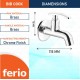 Ferio Brass Bib Cock Cello Model Bib Tap For Bathrooms, Washing Areas, Gardens, Wash Basin Tap Disc Quarter Turn Home Fitting Faucet Chrome Plated Pack Of 1 Pics ( Fully Brass )