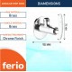 Ferio Brass Angle Valve Chrome Finish Angle Cock Bib Cock For Bathroom/ Home/Geyser/Wash Basin/Kitchen Washbasin tap Faucets Angle Cock With Wall Flange ( Set Of 1 )