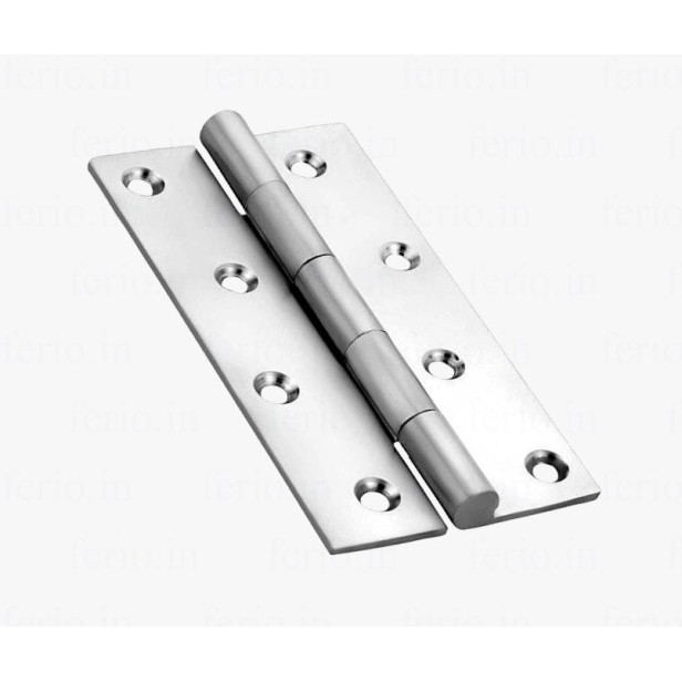 Ferio Premium Stainless Steel Door/Cabinet Butt Hinges 4 inch x 12 Gauge/2.5 mm Thickness Hinges for Door, Window, Cupboard, Cabinet (4"x12) Silver(Satin) Finish (Pack of 2)