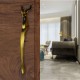 Ferio Brass 12.5 Inch Antique Deer Carved Matte Finish Main Door Handle Brass | Home Decor | Door Decor | |Brass Door Handle | Brass Door Knocker (Size - 12.5 inch) 320mm
