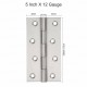 Ferio Heavy Duty Stainless Steel Door / Cabinet Butt Hinges 5 inch x 12 Gauge/2.5 mm Thickness, Slow Movement Hinges 5"x12 Satin Matt Finish (Pack of 2)