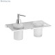 Ferio Stainless Steel Tumbler Holder Liquid soap Dispenser Holder Toothbrush Hanger for Bathroom Accessories Mirror Finish(10 * 5 Inch) Pack Of 1 Pics