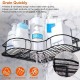 Arena Corner Bathroom Rack - Bathroom Corner Shelves - L Shape Kitchen Storage – Multipurpose Rack Shampoo Holder With - Adhesive Shower Caddy Metal Shelf Without Drilling (Black, Pack of 1)