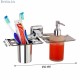 Ferio Stainless Steel Tumbler Holder and Liquid Soap Dispenser Holder Toothbrush Hanger For Bathroom Accessories Chrome Finish ( Pack Of 1 )