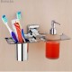Ferio Stainless Steel Tumbler Holder and Liquid Soap Dispenser Holder Toothbrush Hanger For Bathroom Accessories Chrome Finish ( Pack Of 1 )