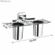 Ferio Stainless Steel Double Tumbler Holder/Toothbrush Holders for Bathroom/Tumbler Holder Steel/Bathroom Accessories-Chrome Finish