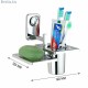 Ferio Ferio Stainless Steel Soap Dish With Tumbler Holder/Soap Stand/Tooth Brush Holder/Bathroom Accessories (Chrome, Pack Of 1)