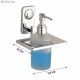 Ferio Stainless Steel Stand Glass Bottle Liquid Soap, Shampoo, Hand wash Dispenser 300 ml Liquid, Gel, Conditioner, Soap, Sanitizer Stand, Shampoo Dispenser (Chrome Finish) ( Pack Of 1 )