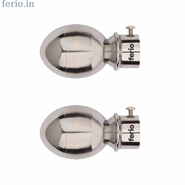 Ferio Curtain Bracket Parda Holder Stainless Steel For Door And Window Fitting For 1 Inch Rod Pocket Size Only Finals Set Silver Finish (Pack Of 2)	
