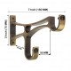 Ferio Curtain Rod Holder Heavy Double Curtain Support Bracket Antique Finish Curtain Accessories for Door And Windows Fitting Accessories for 1 Inch Rod Brass Antique (Pack of 2)