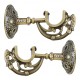 Ferio Curtain Bracket with Support Aluminum 1 Inch Rod Pocket for Door and Window Rod Support Fittings for Home Décor Brass Antique (Pack of 2)