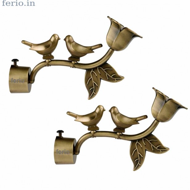 Arena Premium Fast Design New Look Love Birds Golden Curtain Finials Only Without Bracket Holder For 1 Inch Rod Size For Door And Window Accessories (Pack Of 2 Pcs) 1 Pair