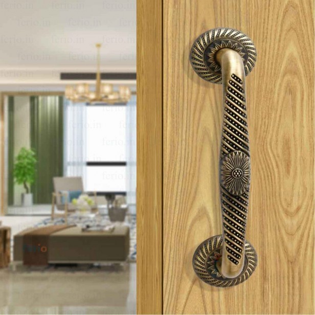 Ferio 200 MM 8 Inch Zinc Antique Finish for Door Handle Cabinet Handle Drawer Handle Window Handle Main Door Handle / Glass Door Pull Handle / Door Handle for Home/Hotel/Office ( Pack of 1 )