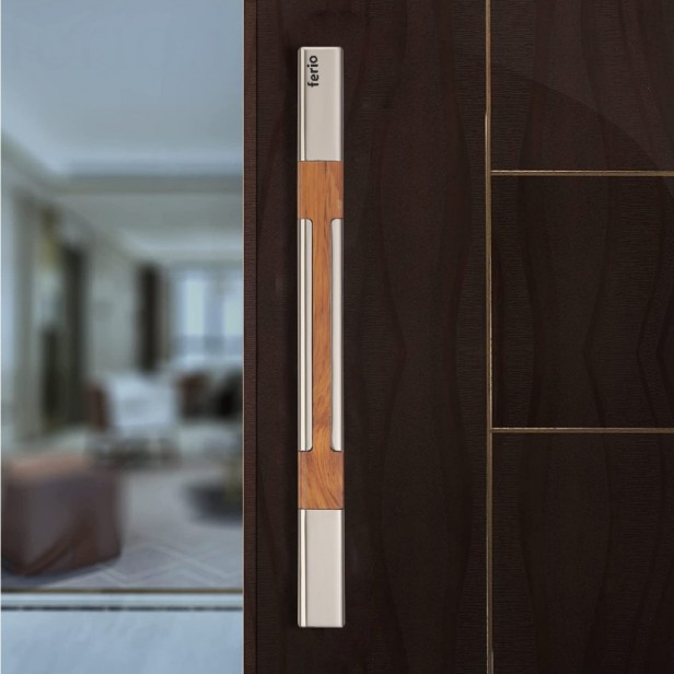 Ferio 200 MM 8 Inch Heavy Aluminum Door Handles for Main Door | Glass Door Handle | Door Pull-Push Handle for All Door of Home Office Hotels Glass Door Handle Door & Home Décor Satin Finish (Pack Of 1)