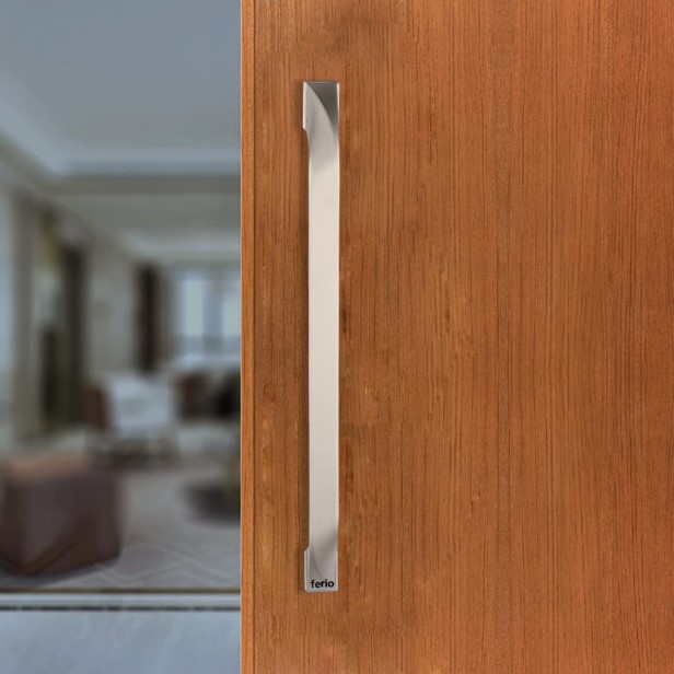 Ferio 16 Inch 400 MM Zinc Alloy Polo Door Handles For Main Door Handle | Glass Door Handle | Door Pull-Push Handle For All Door Of House Office Door & Home Décor Satin Finish (Pack Of 1)