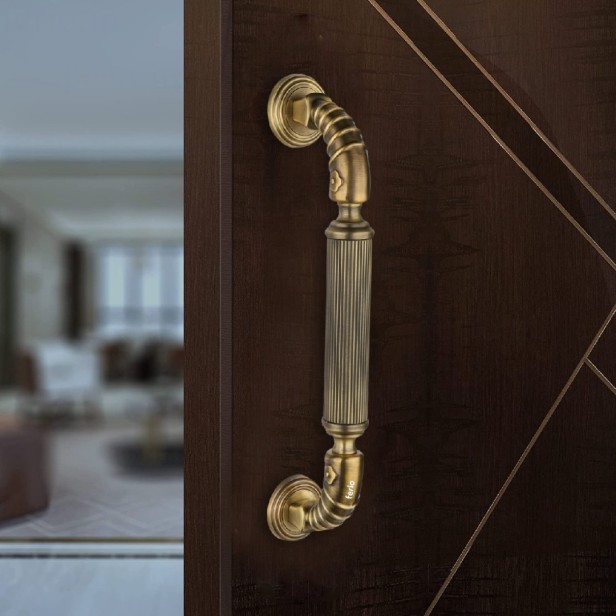 Ferio 12 Inch 300 MM Zinc Heavy Duty Brass Antique Door Handles for Main Door Handle | Glass Door Decorative Pull Handle Door Hardware Door & Home Décor (Pack Of 1)