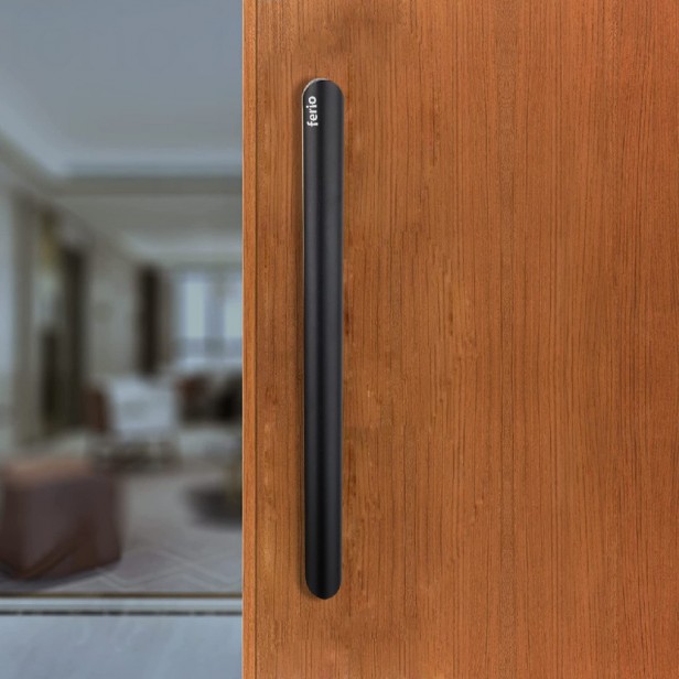 Ferio 12 Inch (300 MM) Door Handles For Main Door Glass Door Decorative Pull-Push Handle For All Door Of Home Office Hotels Home Décor Black and Gold Finish (Pack Of 1)
