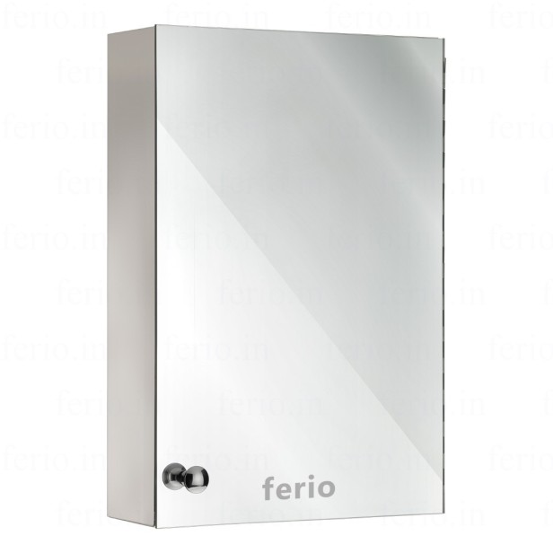 Ferio Bathroom Mirror Cabinet Wall Mounted Storage Cabinet with Mirror , Cabinet for Bathroom Organiser , Bathroom Cabinet with Mirror  (Stainless Steel, 18x12 Inch, Pack of 1)