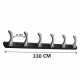 Ferio Zinc 6 Pin Hook Cloth Hanger Door Wall Hooks Rail For Hanging Bathroom Cloth Hooks Hanger Wall Bedroom Bathroom Robe Hooks Rail For Hanging Keys, Clothes, Towel Hook Black & Silver (Pack Of 1)