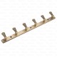 Ferio 6 Pin Bathroom Cloth Hooks, Zinc Alloy Door Hanger, Wall Hooks Rail for Hanging Clothes and Keys, Bedroom Robe Hooks Brass Antique (Pack Of 1)