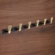 Ferio Zinc 6 Pin Bathroom Cloth Hooks Hanger Wall Bedroom Robe Hooks Rail for Hanging Keys, Clothes, Towel Hook Black And Gold Finish (Pack Of 1)