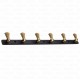 Ferio Zinc 6 Pin Bathroom Cloth Hooks Hanger Wall Bedroom Robe Hooks Rail for Hanging Keys, Clothes, Towel Hook Black And Gold Finish (Pack Of 1)