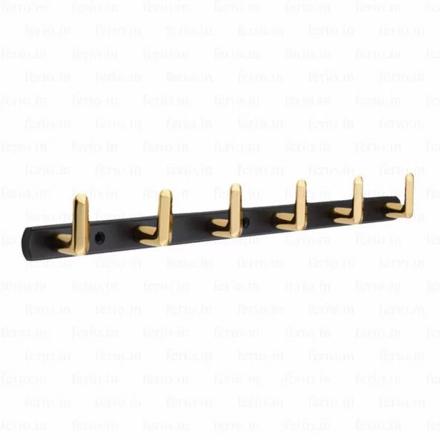 Buy Black & Gold 6 Pin Bathroom Cloth Hooks Hanger