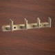 Ferio 4 Pin Bathroom Cloth Hooks Zinc Hanger Door Wall Bedroom Kitchen Bathroom Key Stand Robe Hooks Rail for Hanging Keys, Clothes, Towel Brass Antique (Pack Of 1)