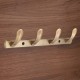 Ferio 4 Pin Zinc Bathroom Cloth Hooks Hanger Door Wall Bedroom Bathroom Robe Hooks Rail for Hanging Keys, Towel Steel Hook (Brass Antique) (Pack of 1)