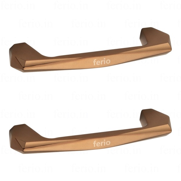 Ferio 4 Inch 96 MM Rose Gold Zinc Alloy Material Cabinet Handle Cupboard Handle Drawer Handle Window Handle for Home/Hotel/Office (Set Of 2 Pcs)
