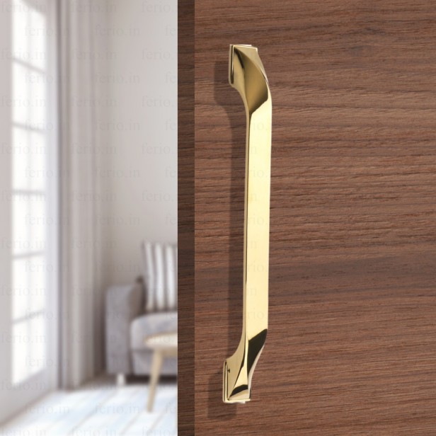Ferio 12 Inch 300 MM Zinc Alloy Polo Door Handles For Main Door Handle | Glass Door Handle | Glass Door Decorative Pull Handle For All The Doors Of Houses Office Home Décor Gold (PVD )Finish (Pack Of 1)
