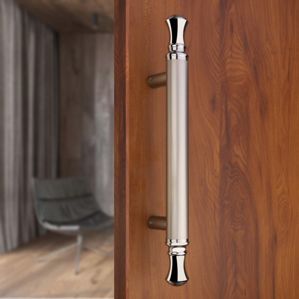 Ferio 8 Inch (200 MM) Stainless Steel Heavy Duty Door Handles For Main Door Handle | Glass Door Handle | Door Pull Push for All Doors of House Office Door & Home Décor Satin Finish ( Pack Of 1 )