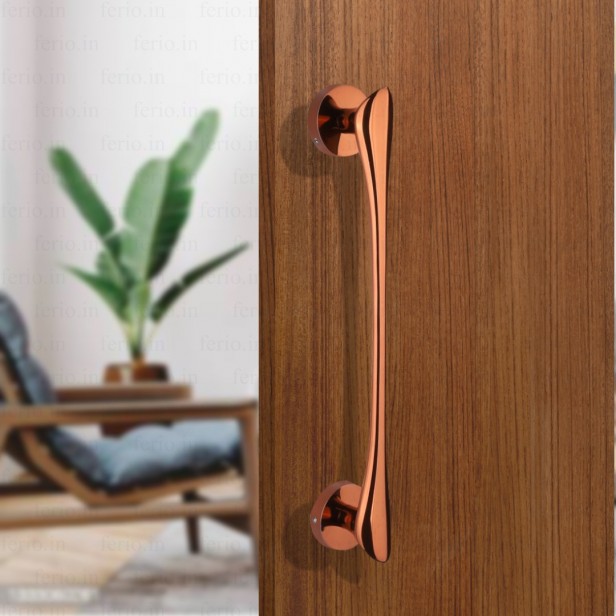 Ferio Polo 12 Inch (256 MM) Door Handle For Main Door Handle Pull Door Handle For House Hotel Office Door Hardware Glass Door Handle Door & Home Decor (Rose Gold Finish Pack Of 1)