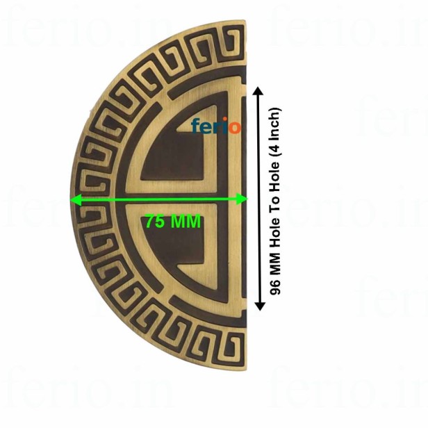 Ferio 4 Inch (96 MM) Door Handle for Main Door Handle | Glass Door Handle | Door Pull-Push Handles for All Doors of House Office Hotels Door & Home Décor Brass Antique Finish (Pack of 2)